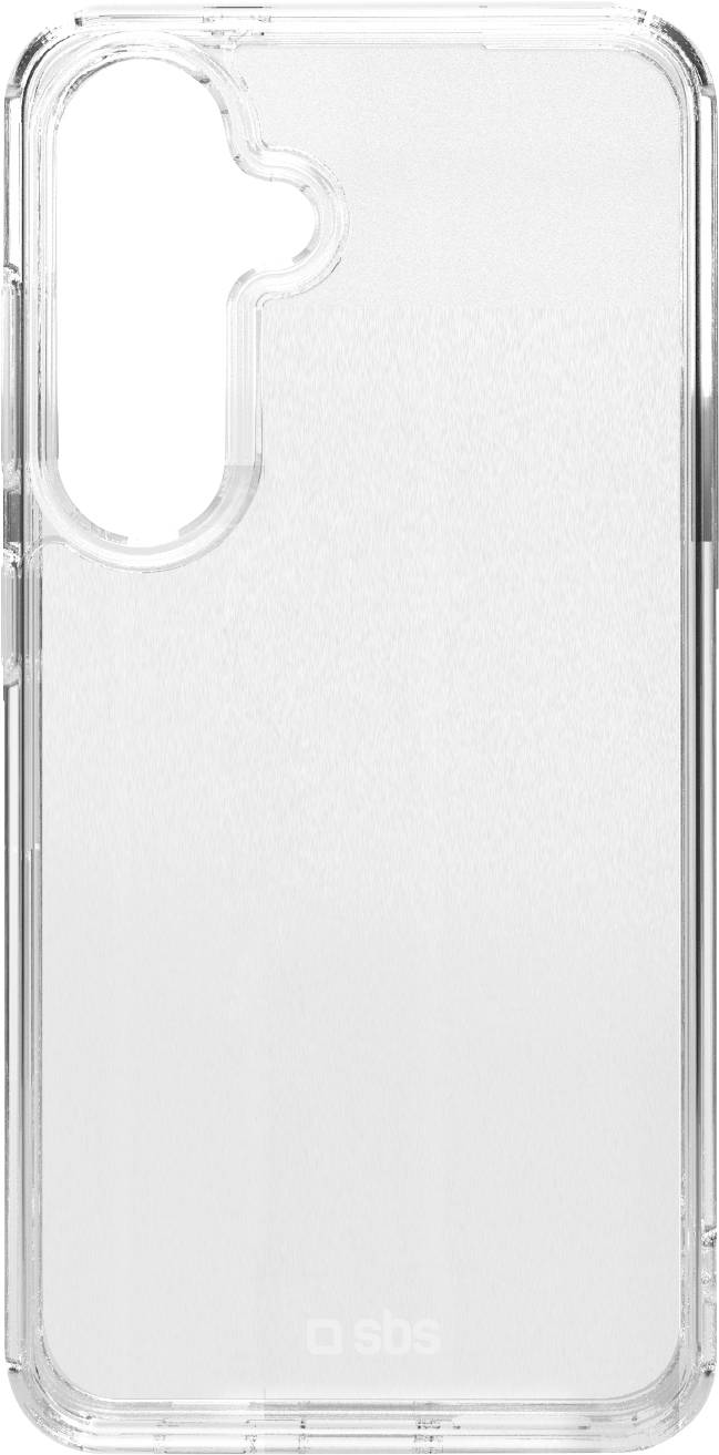Ein transparentes Handyhülle mit einer Aussparung für die Kamera, entworfen um ein Smartphone zu passen.