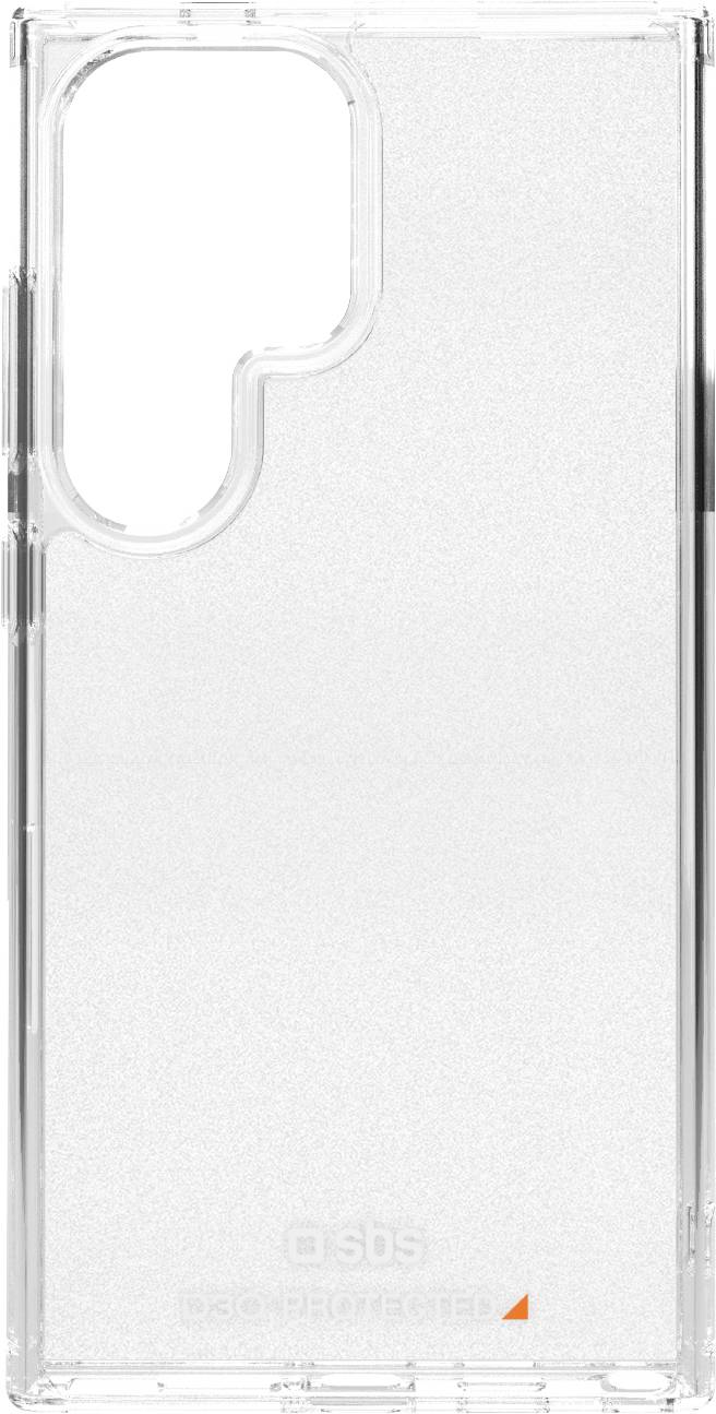Transparente Smartphone-Hülle mit minimalistische Design, das ein Logo am unteren Ende präsentiert.
