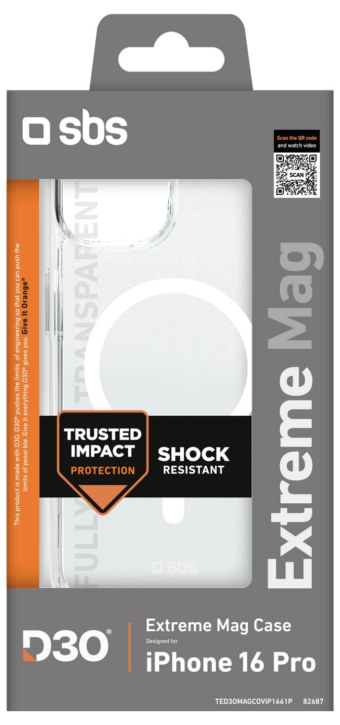 Sbs mobile Cover Apple iPhone 16 Pro Transparent TED3OMAGCOVIP1661P