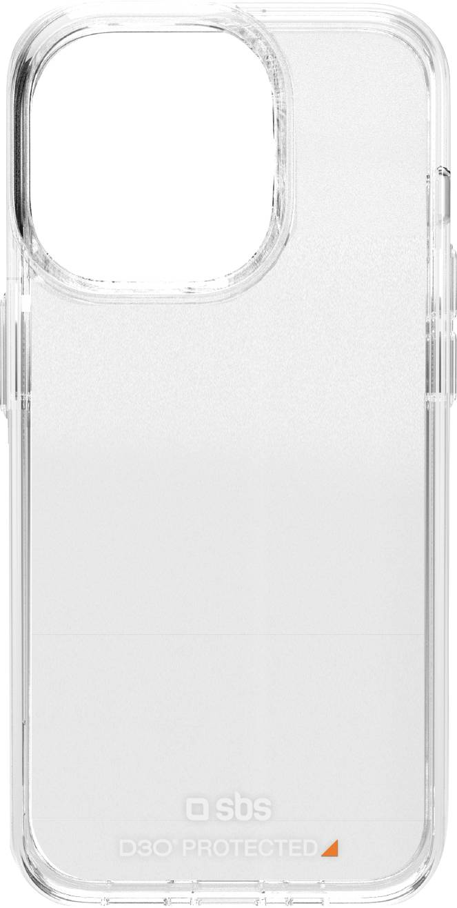 Transparente Smartphone-Schutzhülle von SBS mit der Kennzeichnung 