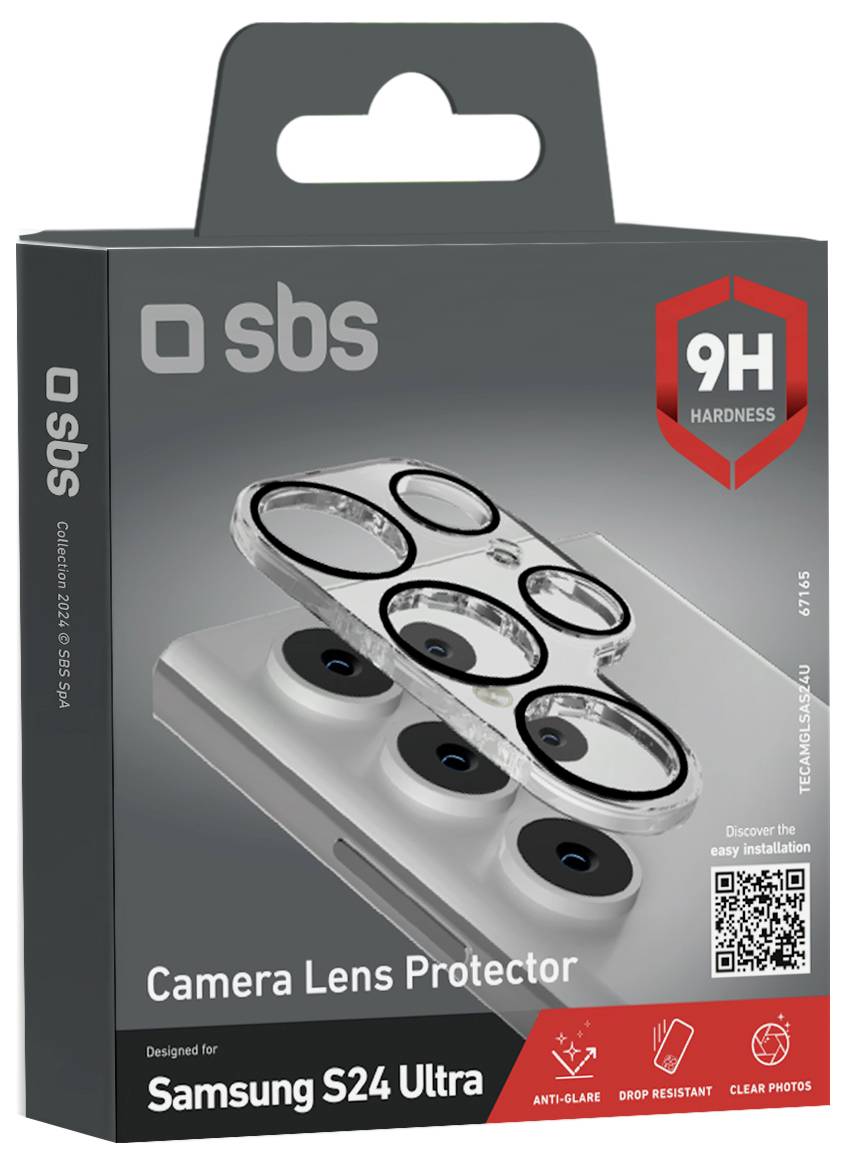 Verpackung für Kameralinsen-Schutz für Samsung S24 Ultra mit Anti-Blendschutz, Sturzresistenz und klaren Fotofeatures mit 9H Härte.