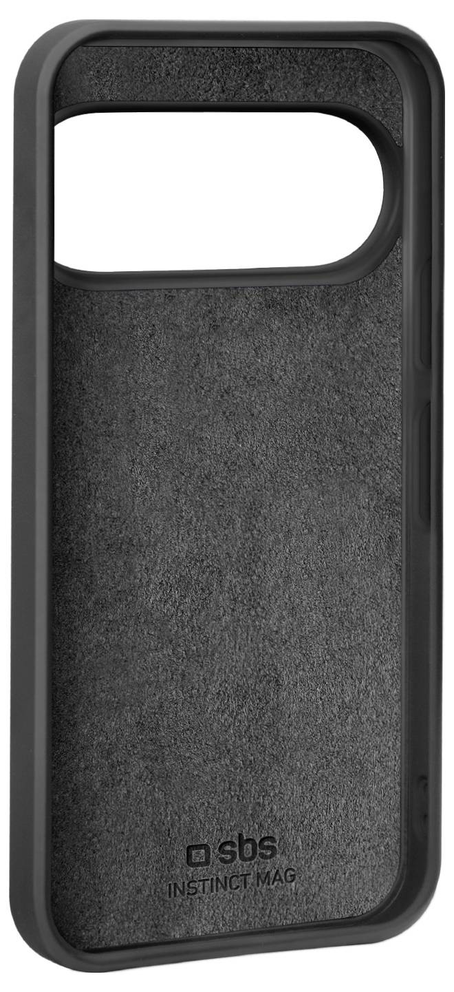 Instinct Case für Samsung A16 von SBS, schlankes schwarzes Design, schützende Coverbefestigung mit Produktabbildung und Markenlogo.