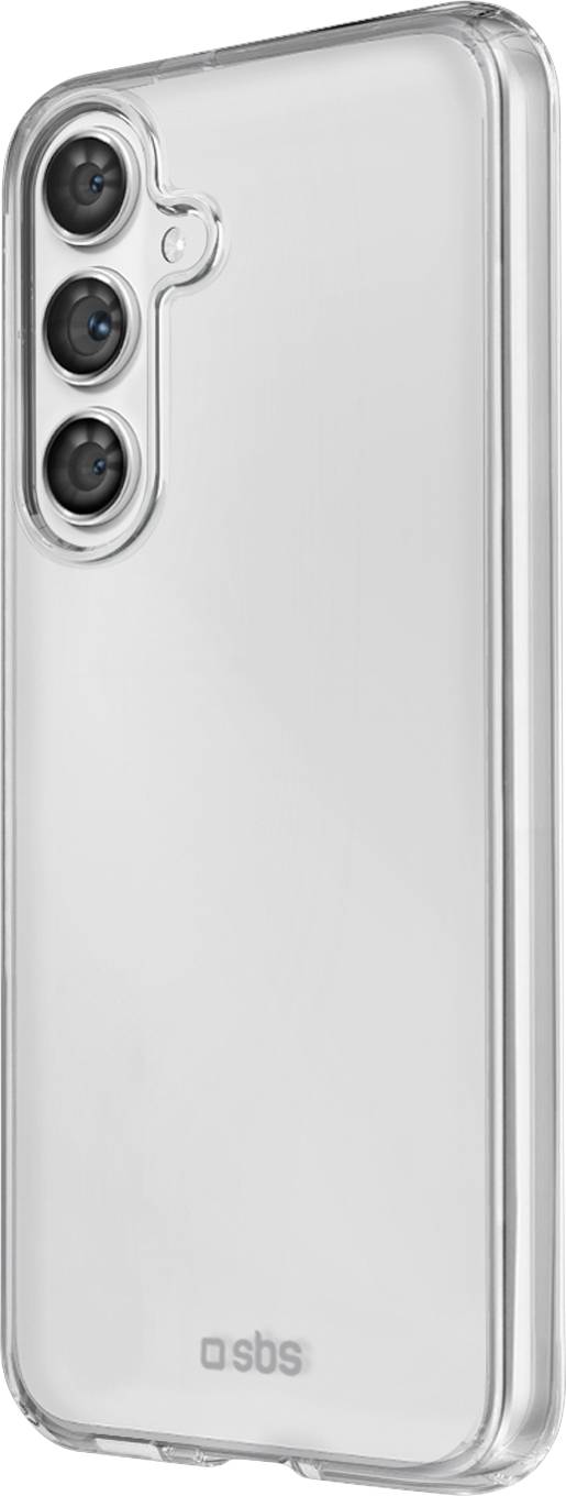 Ein durchsichtiges Smartphone-Etui mit einem Dreifach-Linsen-Kameradesign.