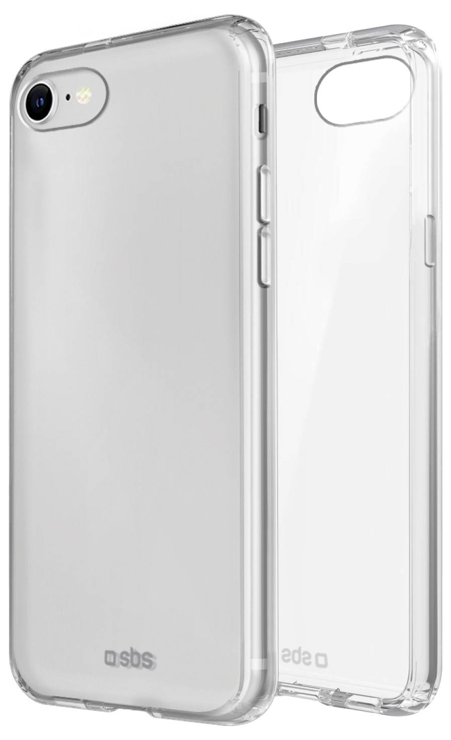 Ein transparentes Smartphone-Schutzetui mit verstärkten Kanten, entworfen für Schutz und Stil, mit sichtbaren Aussparungen für Tasten und Kamera.