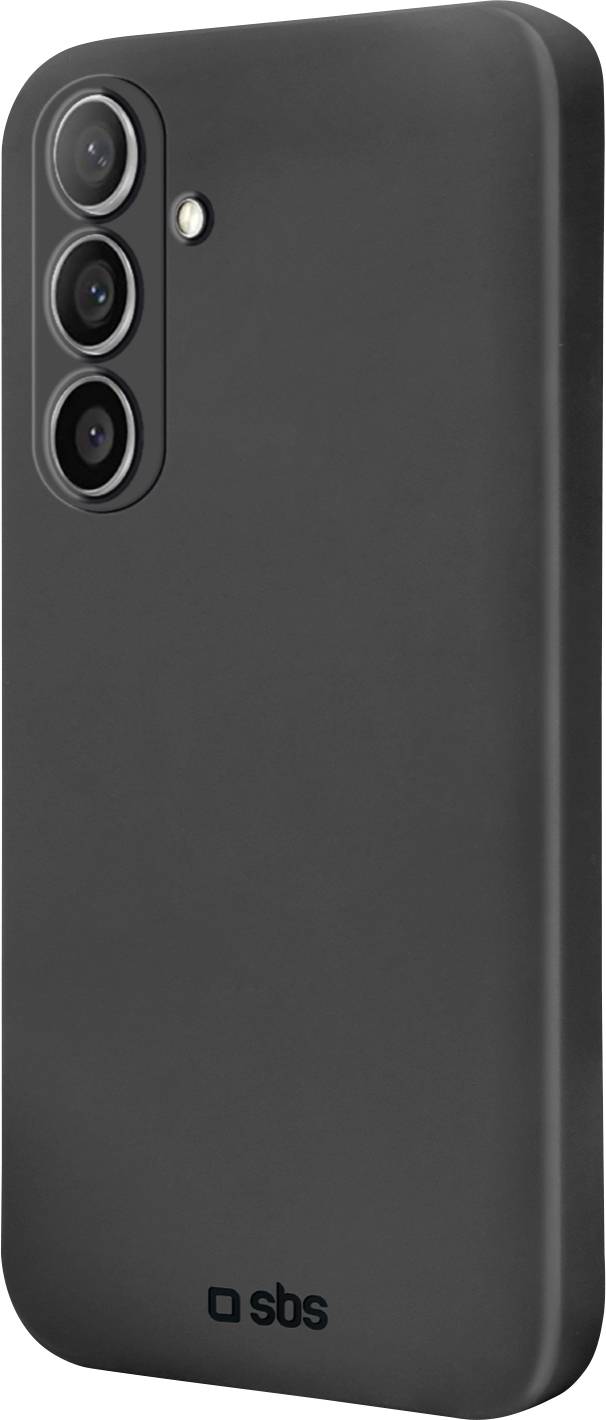 Ein Smartphone mit blauem Bildschirm, teilweise bedeckt durch eine transparente Schutzfolie.