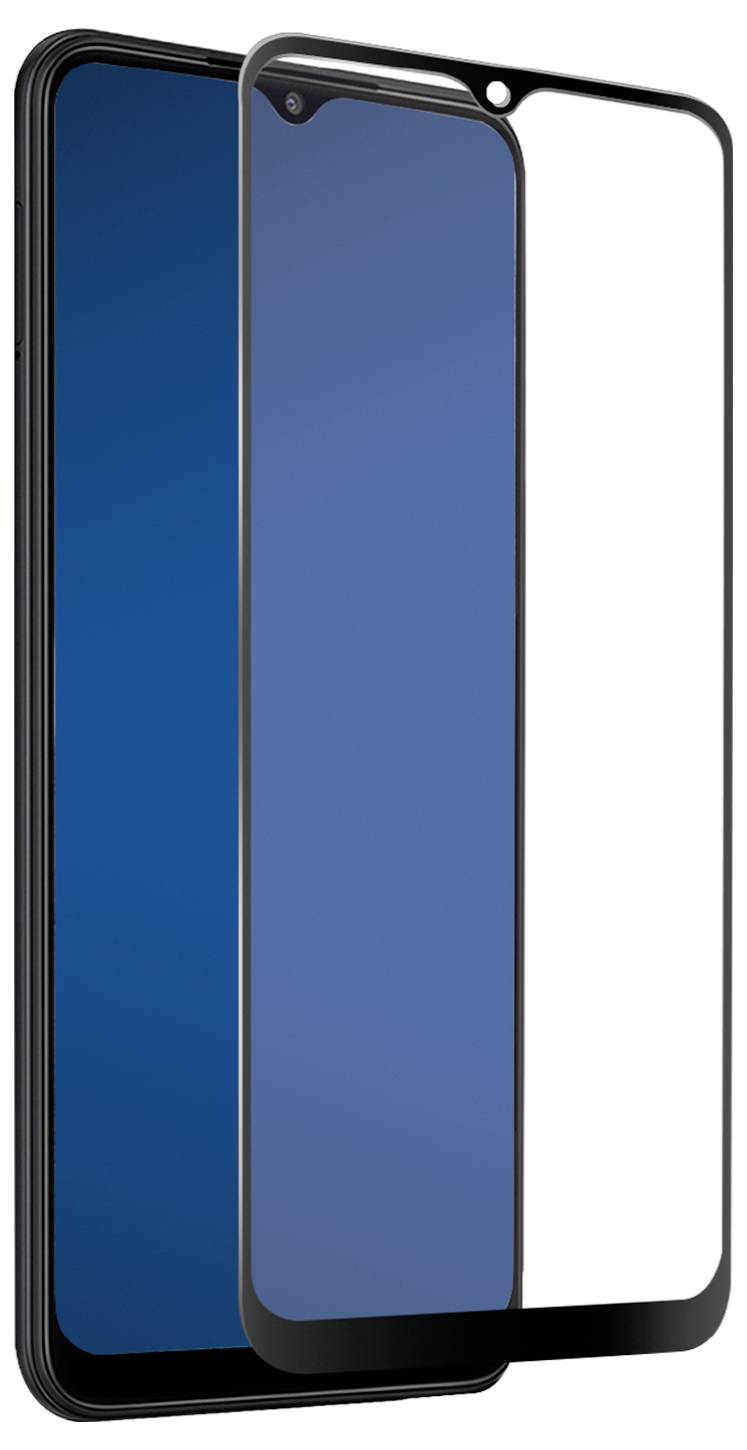 Smartphone mit einem schützenden Glasschutzfilm auf dem Display, der eine nahtlose Passform und ein randloses Design zeigt.