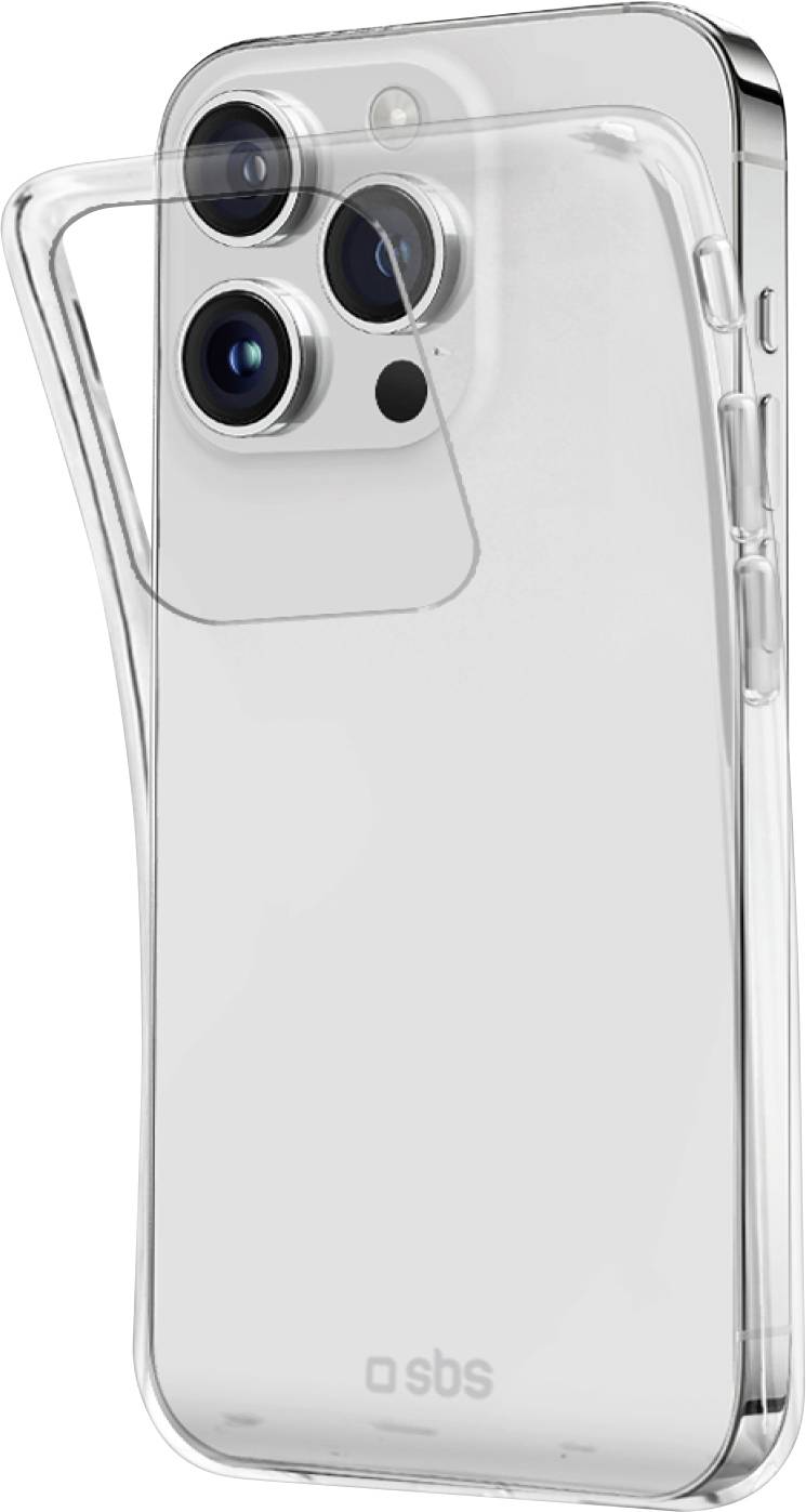 Transparente Handyhülle mit schlankem Design, die Kameraausschnitte und Kanten hervorhebt.