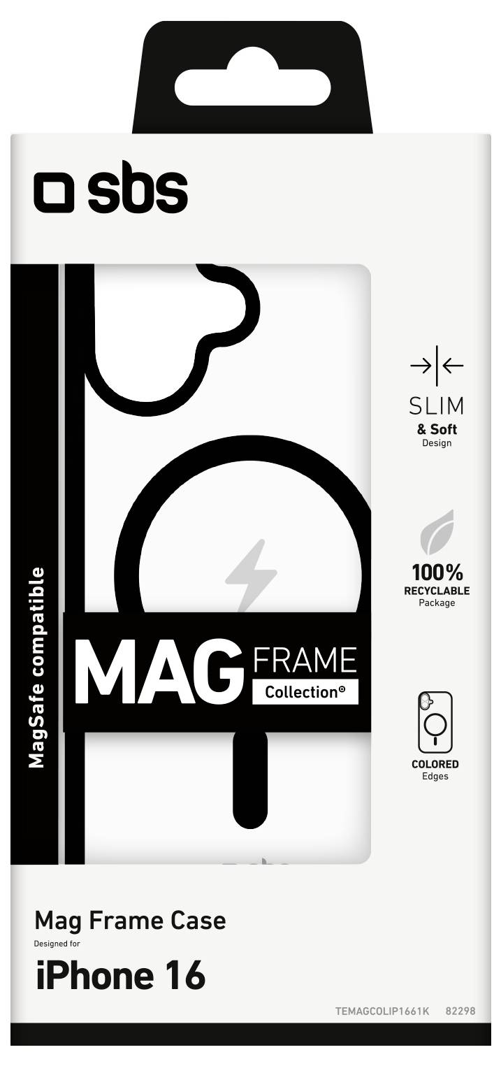 Sbs mobile Cover Apple iPhone 16 Schwarz TEMAGCOLIP1661K
