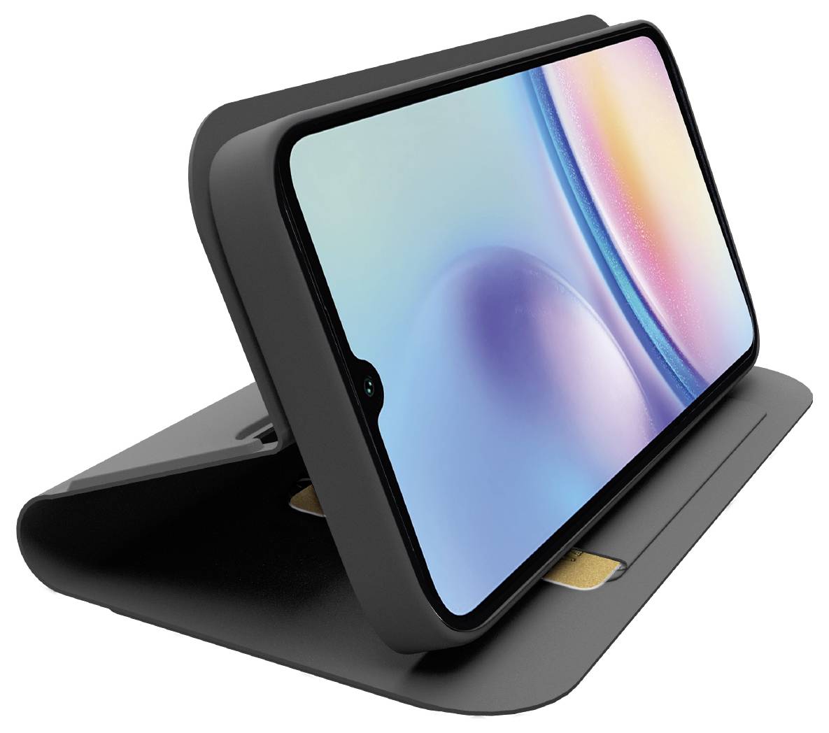 Ein elegantes Smartphone mit einem dualen Kamerasystem auf der Rückseite und minimalem Design.