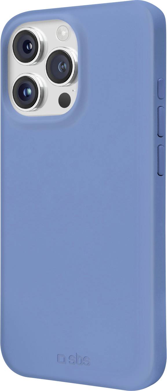 Ein blaues Smartphone-Etui, das auf ein Telefon mit dreifach Kameralinsen auf der Rückseite passt, entworfen für Schutz und Stil.