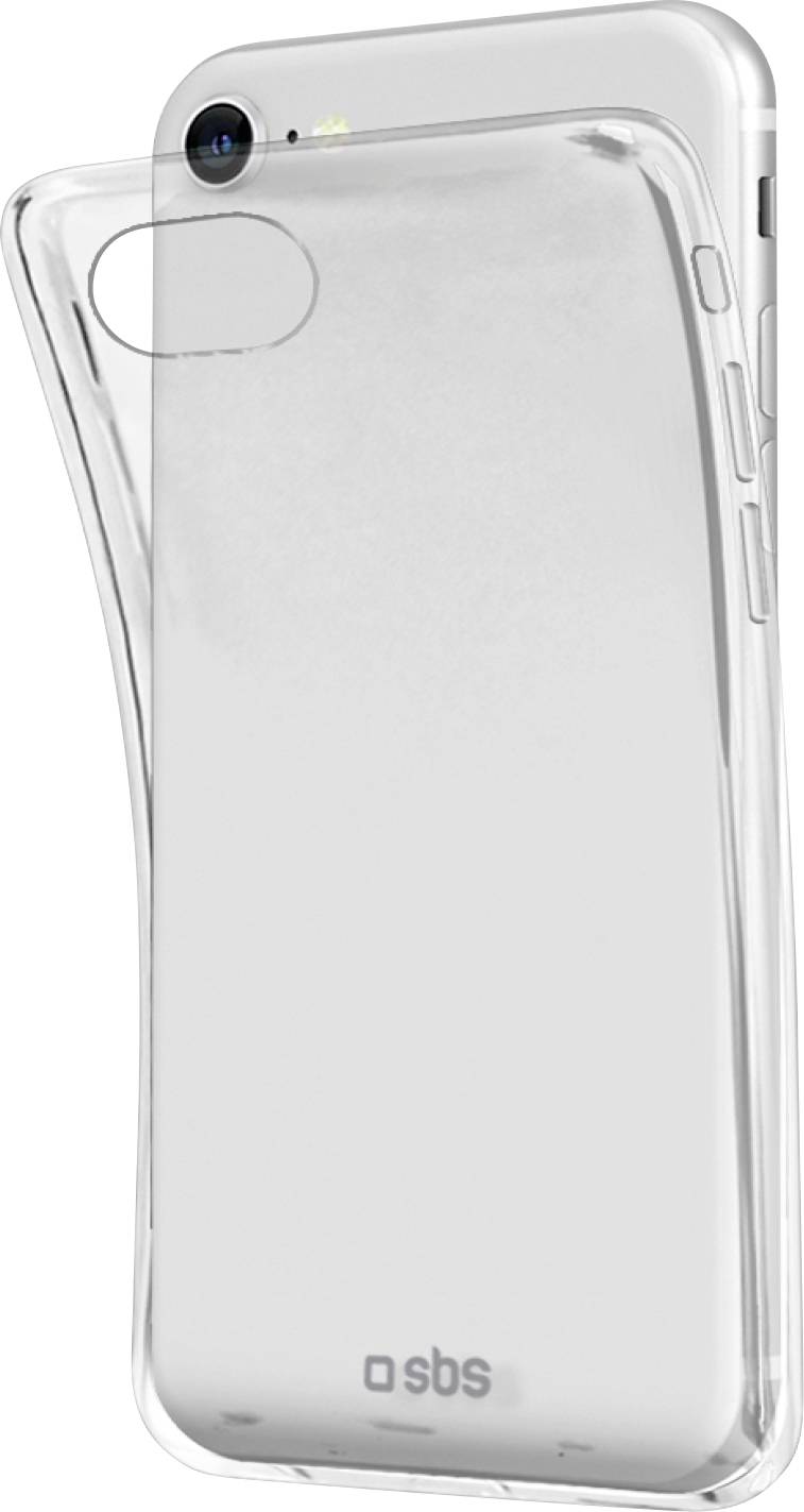 Transparente Handyhülle, die sich leicht auf einem Smartphone biegt und die Seitentasten sowie die Kameraaussparung zeigt und dabei ihr flexibles Design hervorhebt.