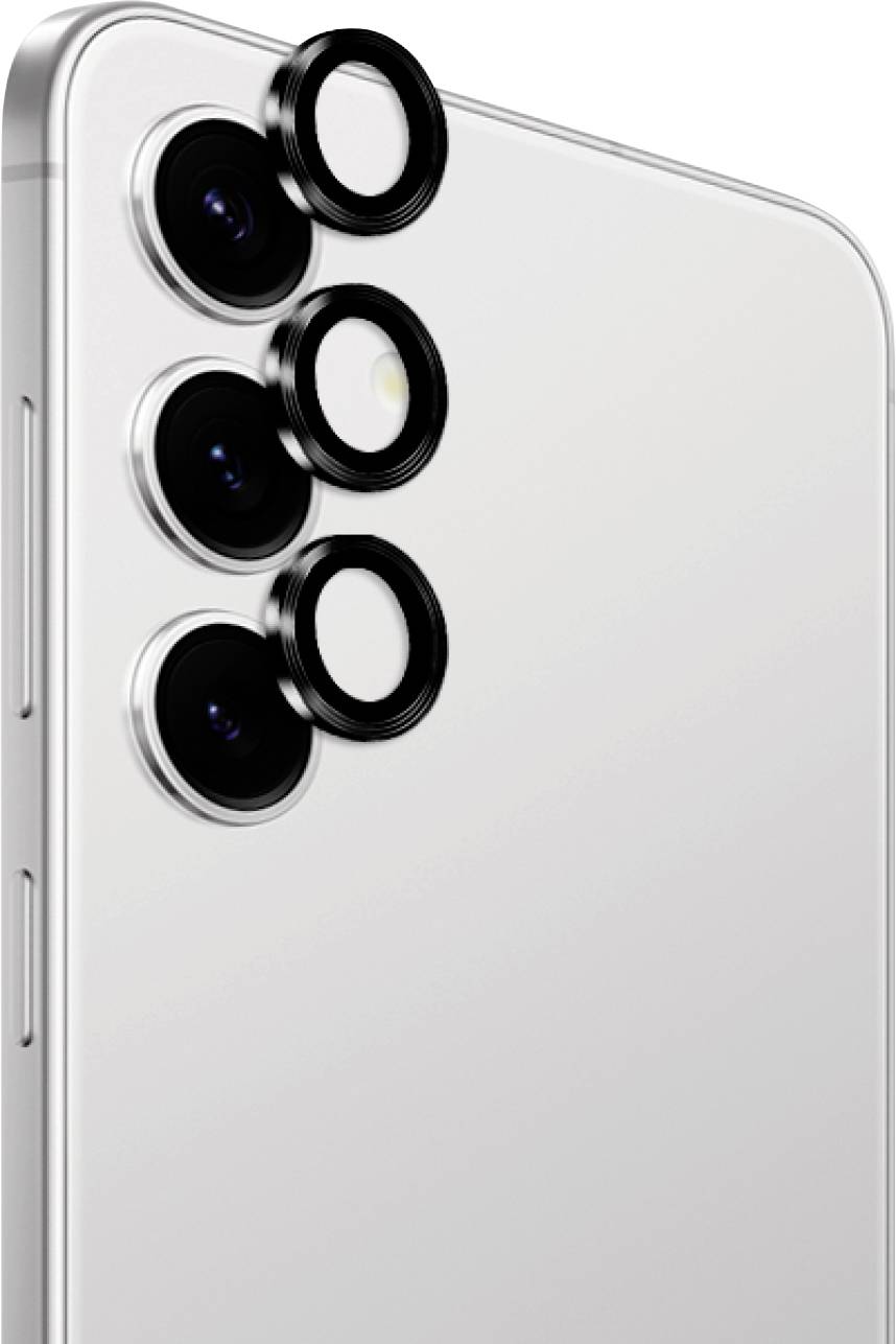 Eine Nahaufnahme des hinteren Kamera-Setups auf einem modernen Smartphone, das vier Kameraobjektive zeigt, die vertikal in der oberen linken Ecke angeordnet sind.