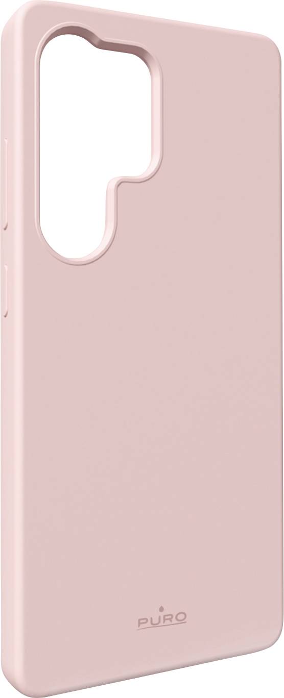 Ein rosa Smartphone-Hülle mit Kameraausschnitt und „Puro