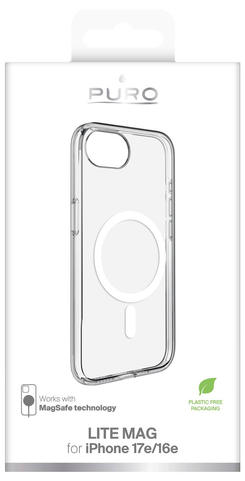 Eine beige Smartphone-Schutzhülle mit einer kreisförmigen Nut in der Mitte für MagSafe-Kompatibilität. Die Hülle hat erhöhte Kanten zum Schutz.