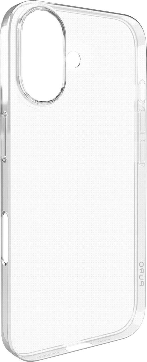 Durchsichtige Handyhülle mit transparentem Design und Aussparungen für Kamera und Tasten.