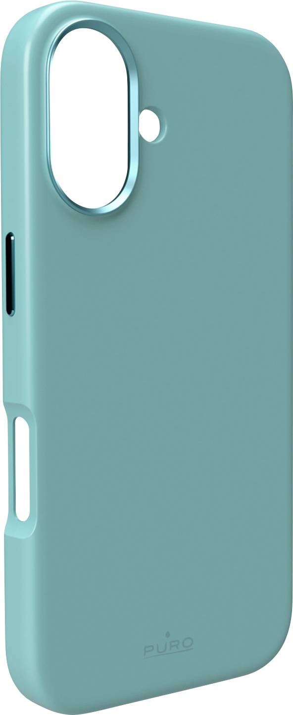 Ein türkisfarbenes Smartphone-Etui mit Öffnungen für die Kamera und Tasten.