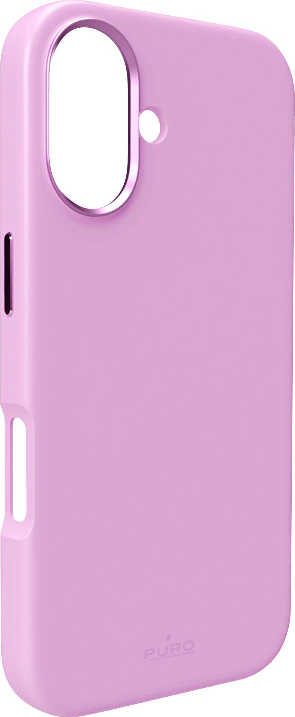 Ein rosa Handyhüllen-Set mit einer Öffnung für die Kamera und Tasten, mit dem Markenlogo unten.