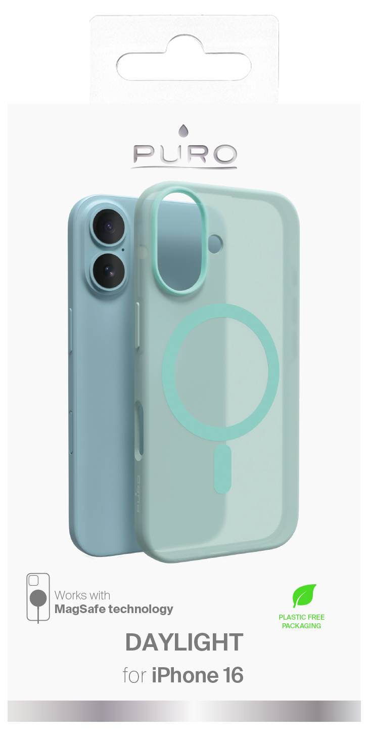 PURO durchsichtige Handyhülle für Google Pixel 7A, 0,3 Nude-Serie. Hergestellt aus recycelten Materialien, plastikfreie Verpackung angegeben.