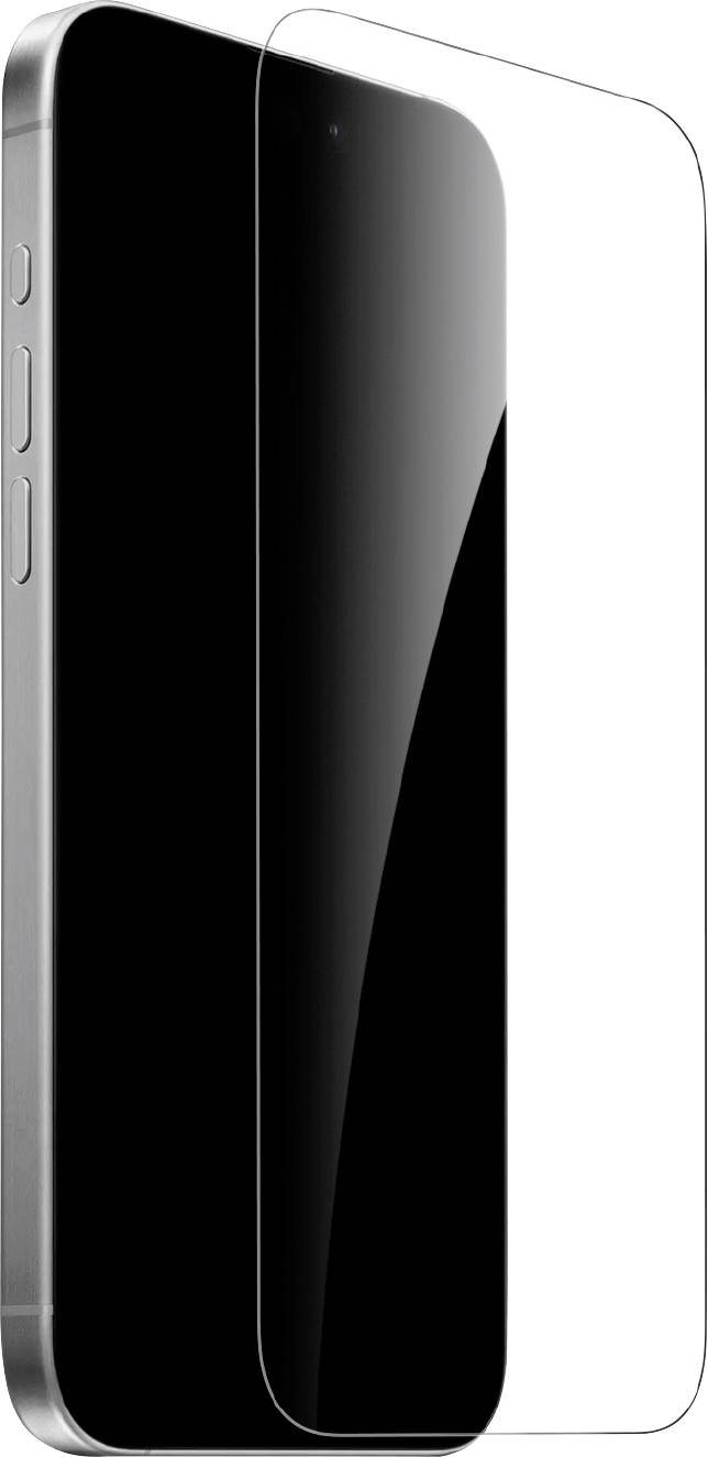 Smartphone mit angebrachtem Displayschutz, der die transparente Abdeckung und Passform über dem Bildschirm des Geräts zeigt.