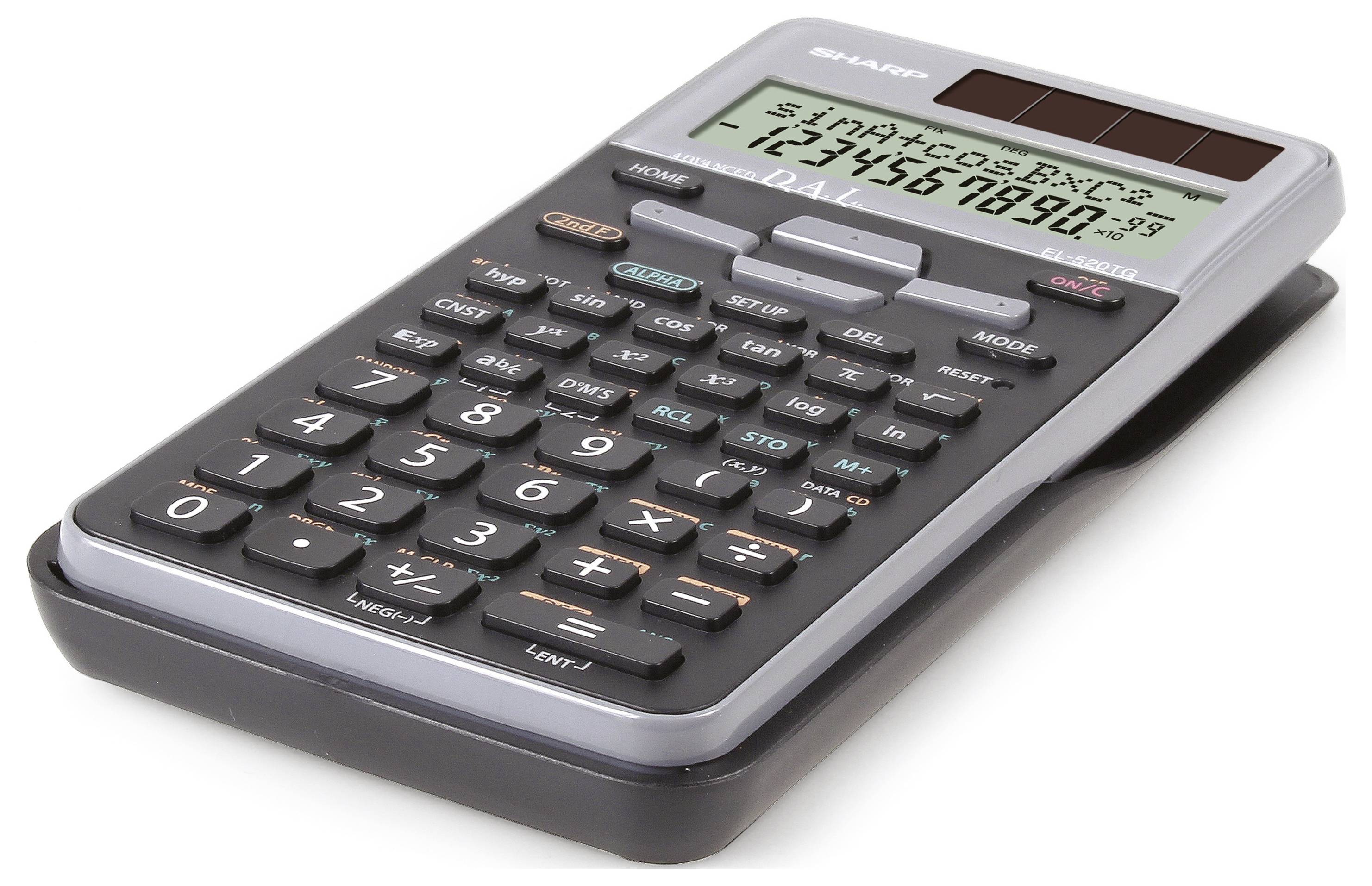 Sharp EL-520 T-GY Schulrechner Schwarz, Violett (B x H x T) 80 x 14 x 158mm