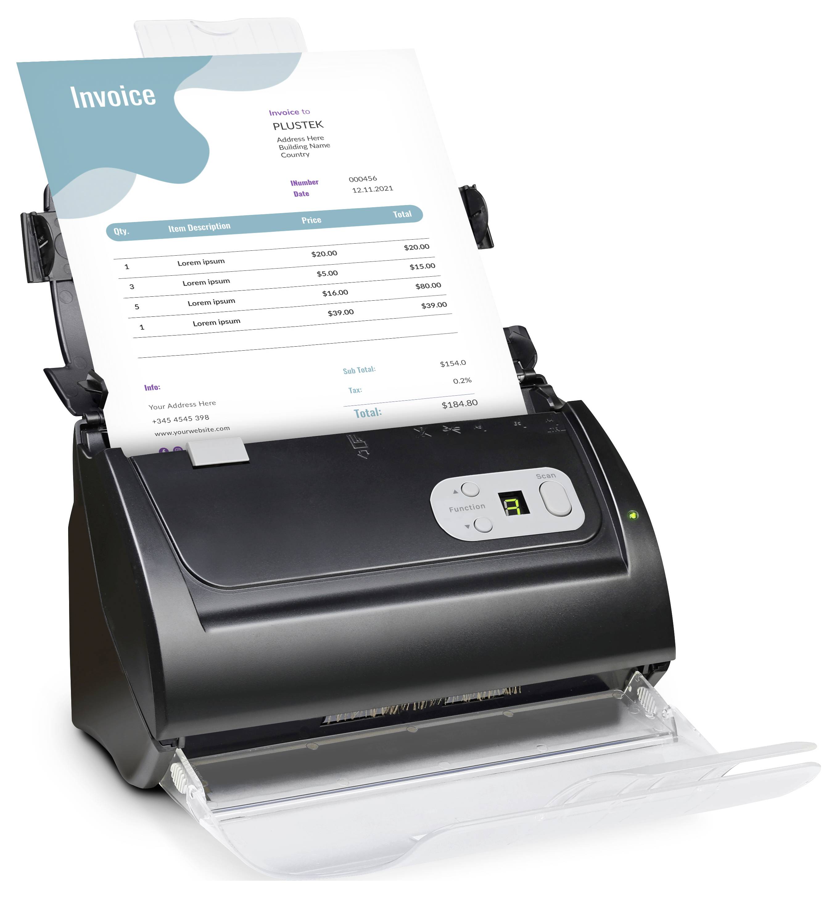 Plustek SmartOffice PS288 Plus Dokumentenscanner 216 x 5080mm 600 x 1200 dpi 30 Seiten/min USB-B