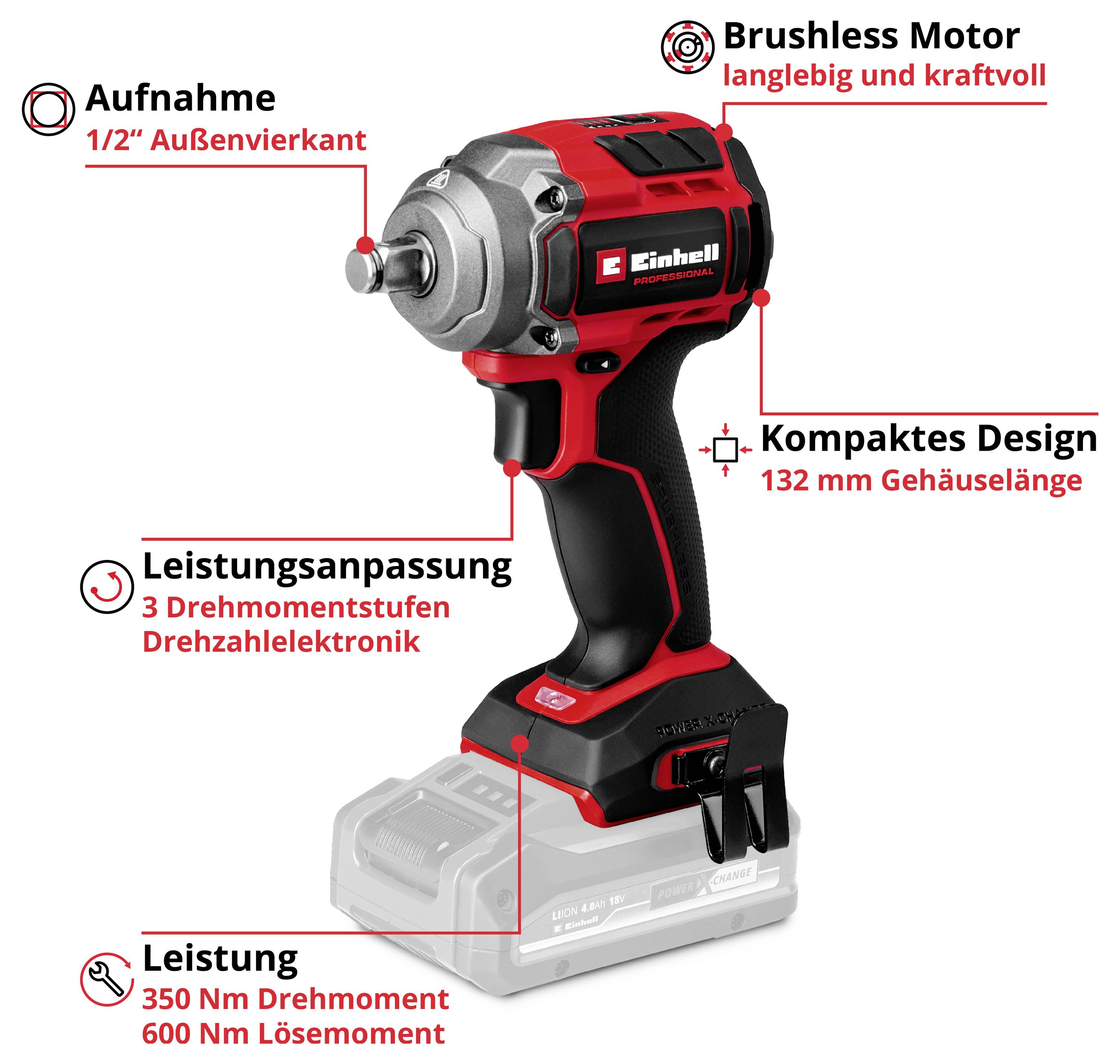 Akkuschlagschrauber mit brushless Motor, kompaktem Design und 1/2