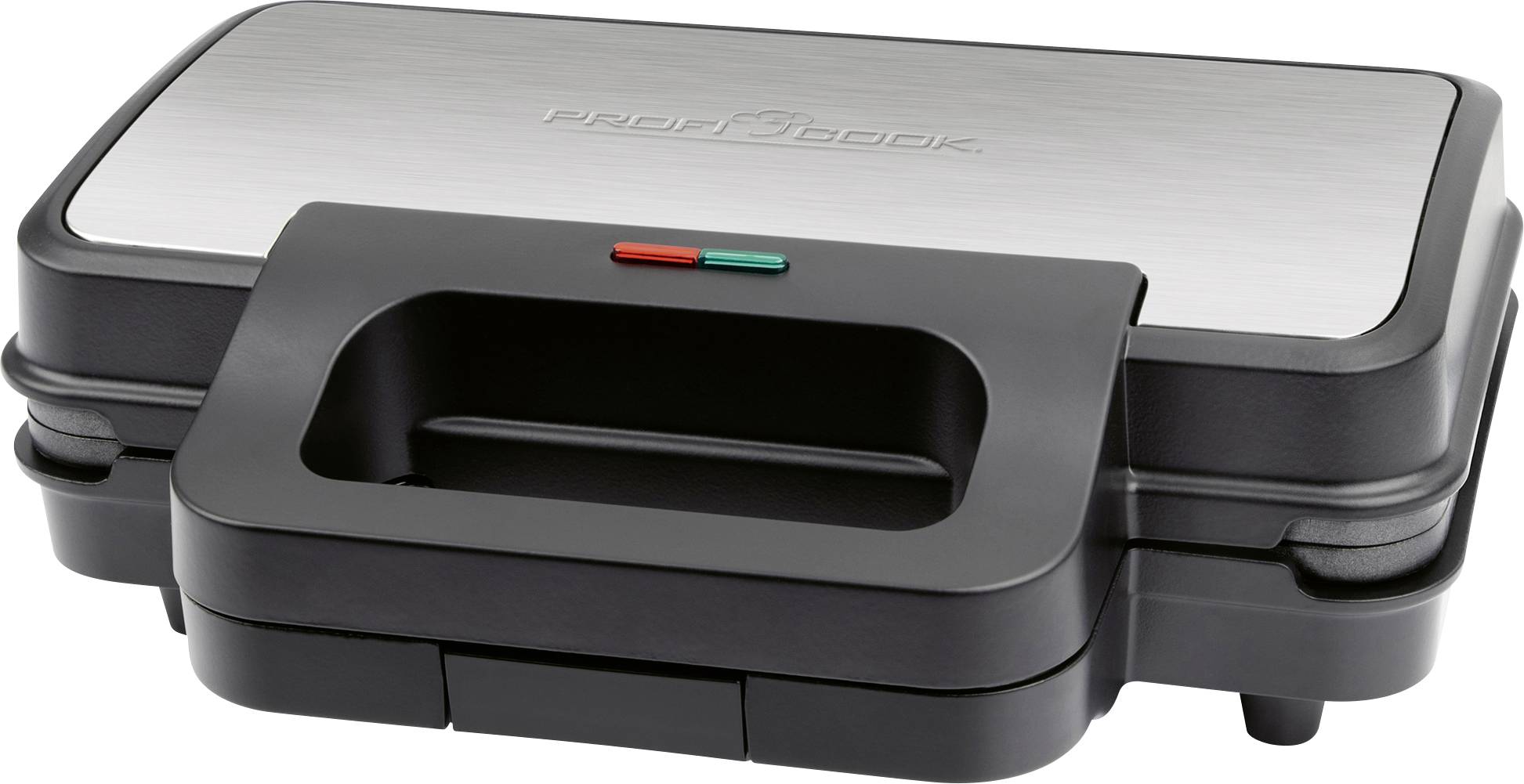 Profi Cook PC-ST 1315 Sandwich-Toaster Antihaftbeschichtung, Kontrollleuchte Edelstahl, Schwarz
