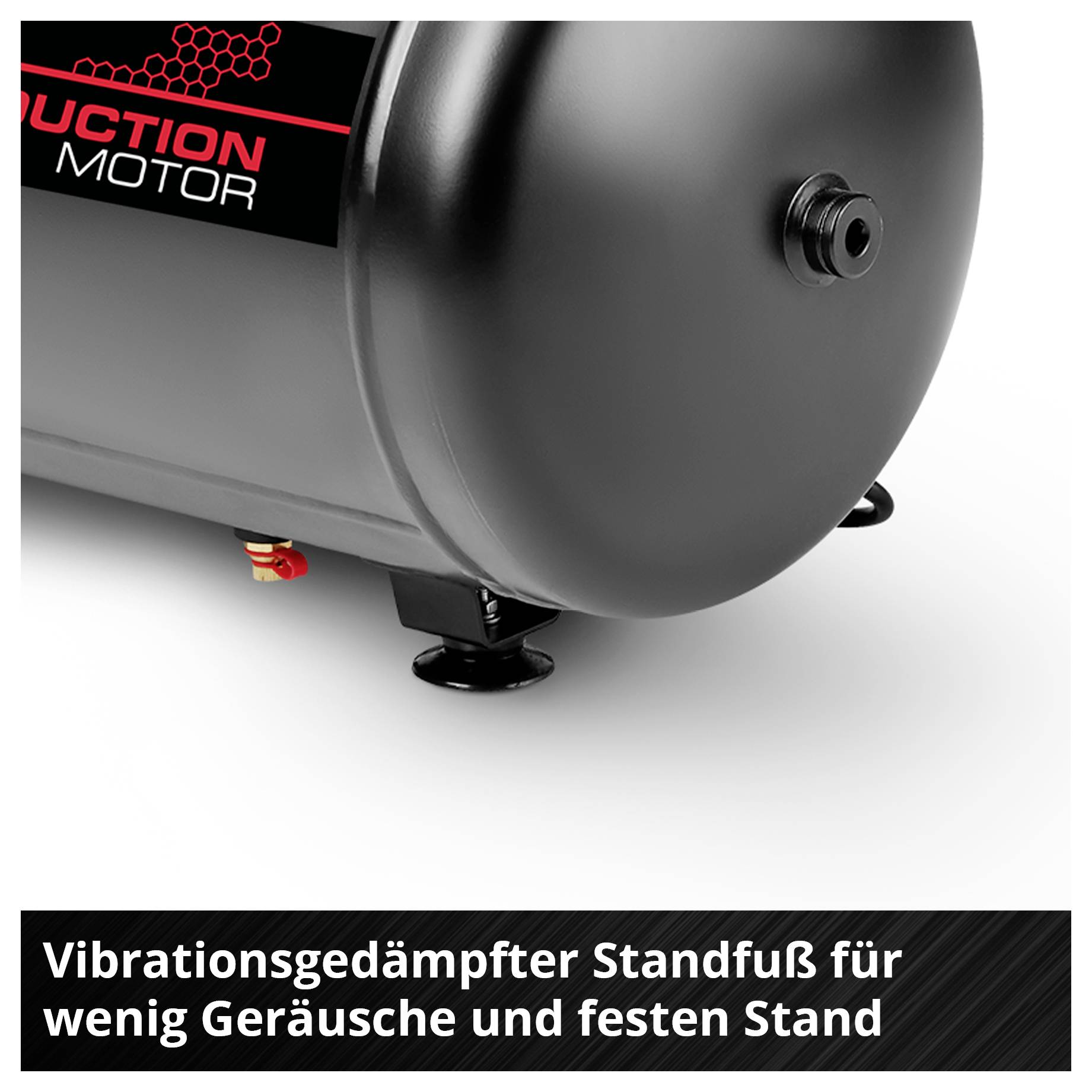 Ein vibrationsgedämpfter Standfuß für Motoren, der für geringe Geräuschemissionen und einen stabilen Stand sorgt.