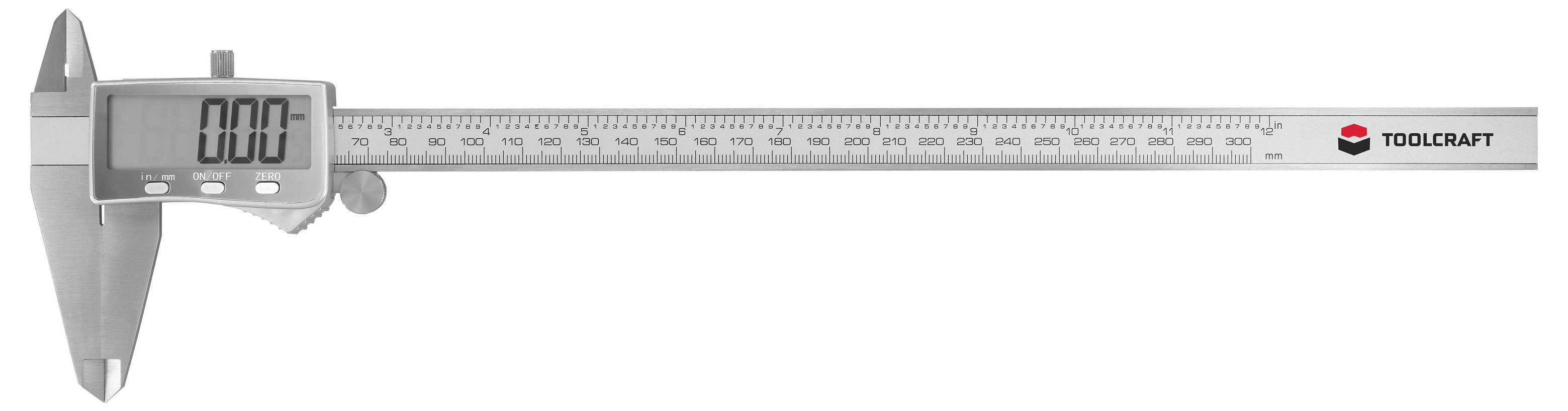 Digitale Schieblehre zeigt auf dem Display „0,00