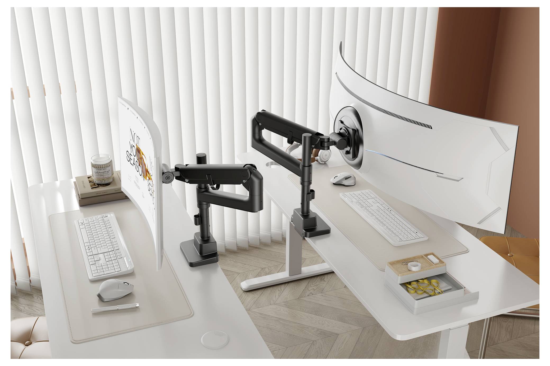 Digitus Monitor-Tischhalterung 1 Display(s) 144,8cm (57") Schwarz