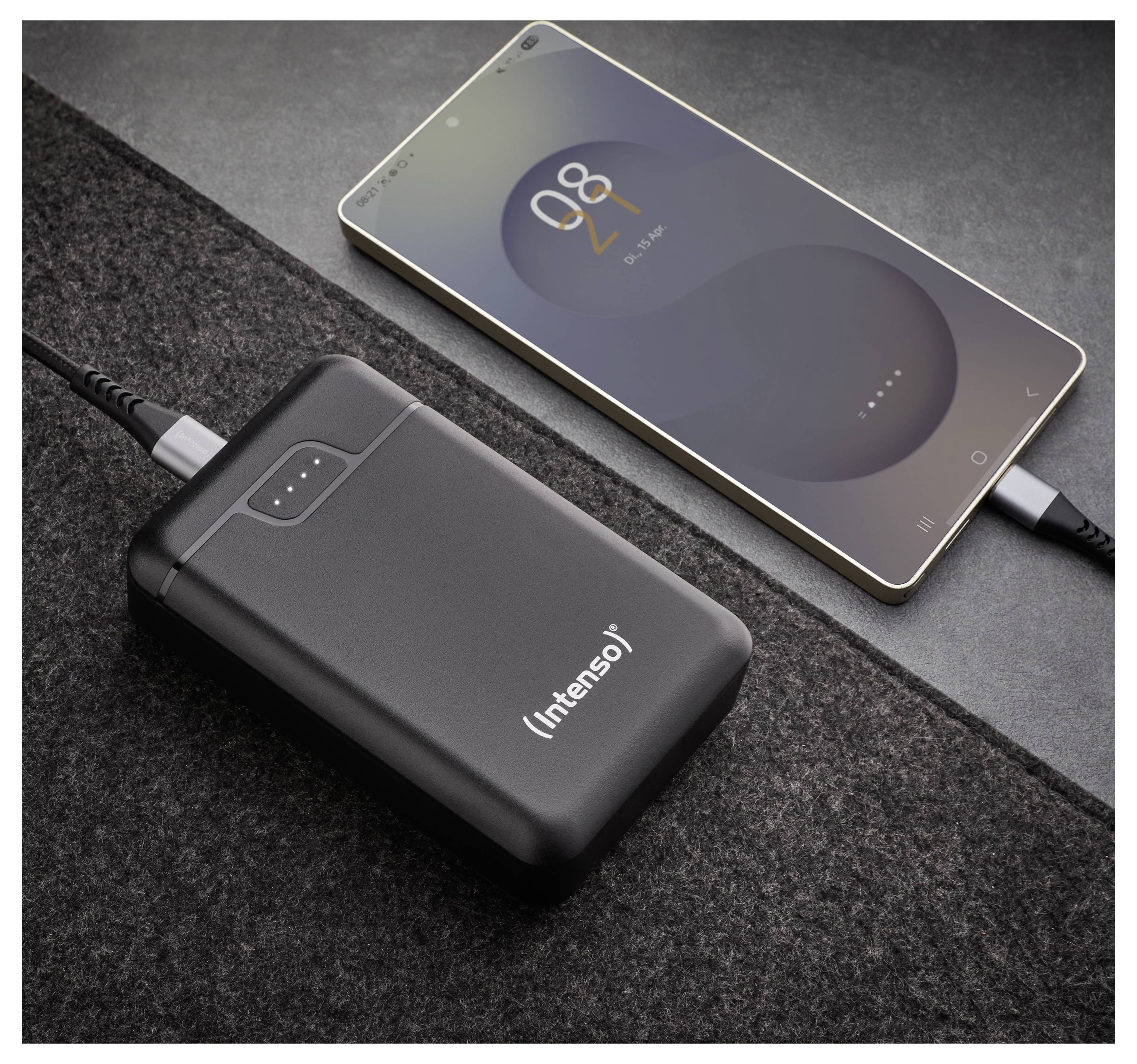 Intenso Intenso Power Bank B10000 black Powerbank 10000 mAh Li-Ion USB-A, USB-C® Schwarz Statusanzeige