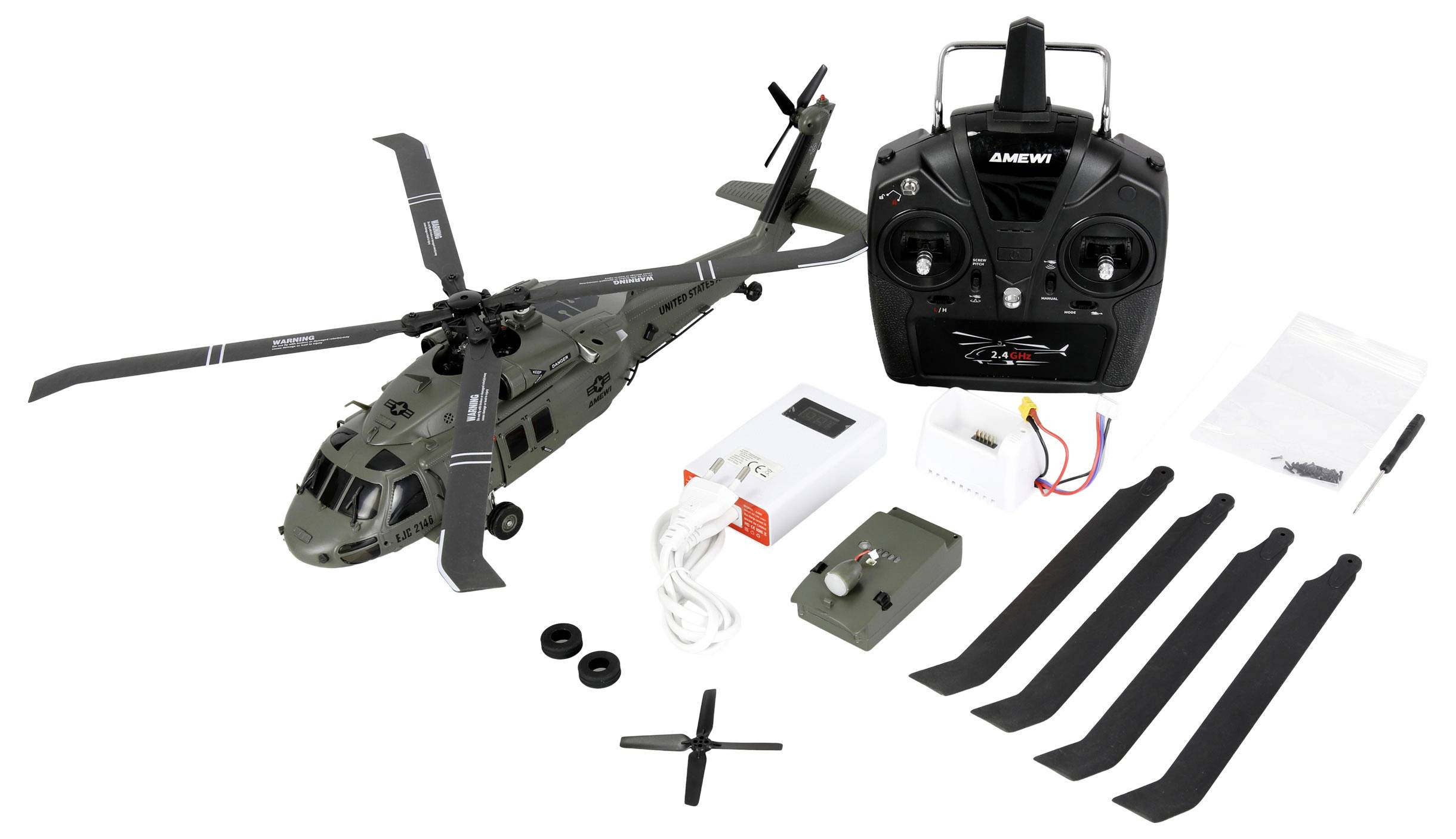 Amewi UH60 Black Hawk Marine CP RC Einsteiger Hubschrauber RtF
