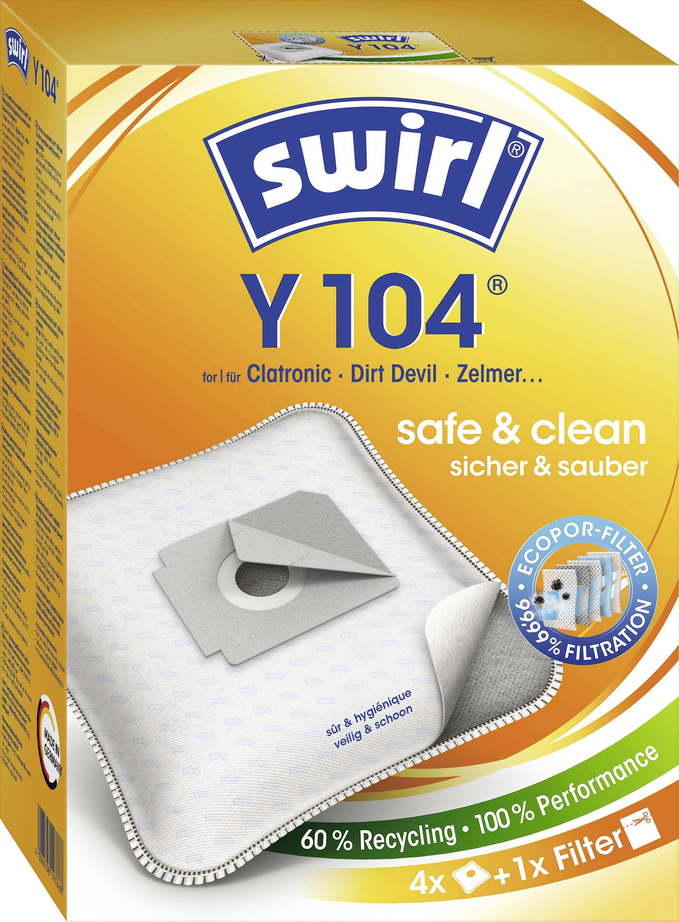 Swirl Y 104 MP Plus AirSpace Staubsaugerbeutel Staubsaugerbeutel 4 St.