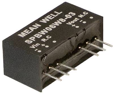 Ein schwarzer rechteckiger elektronischer Bauteil mit der Aufschrift: Mean Well SPBW06W8.03.