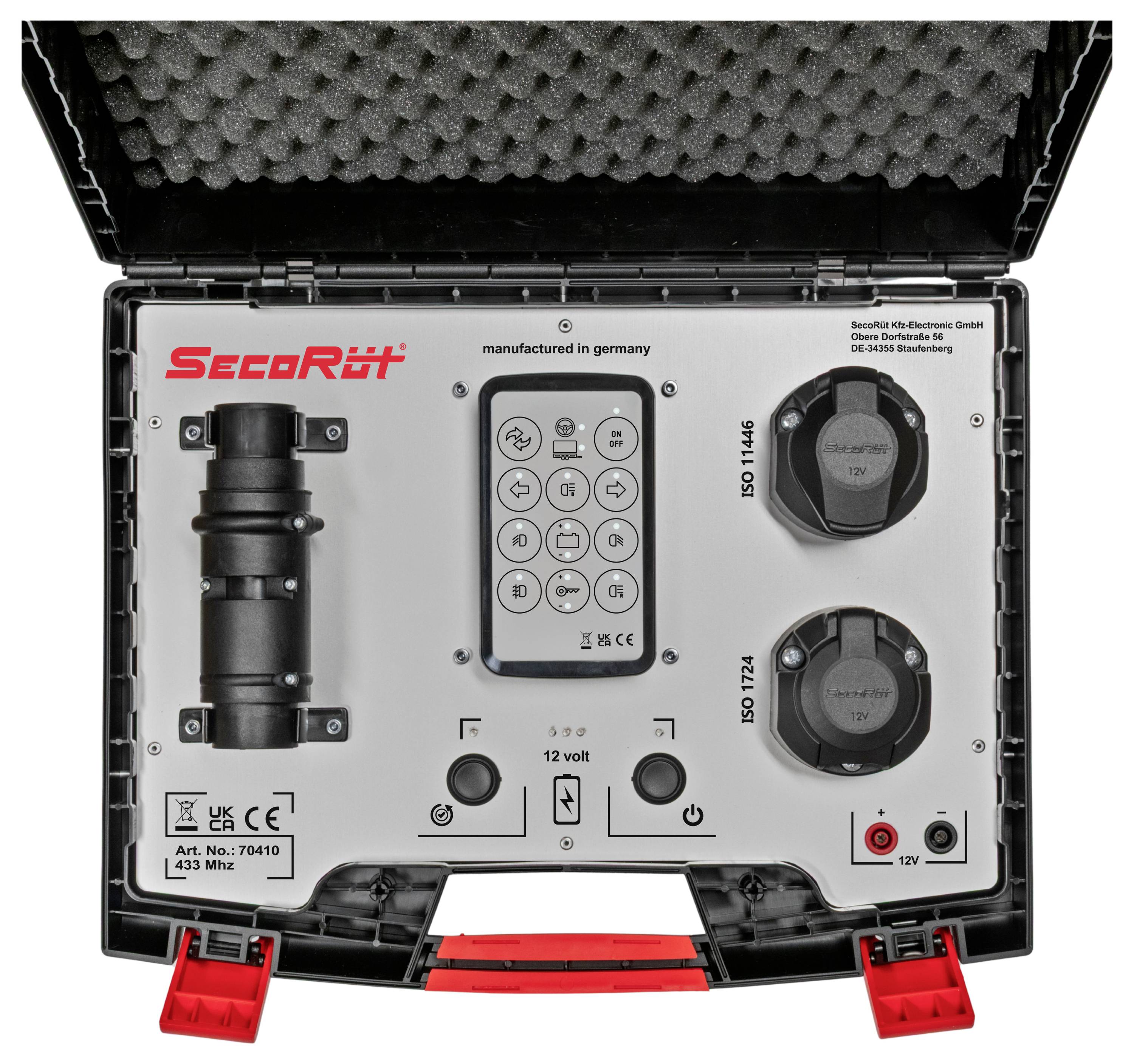 SecoRüt 70410 Wireless Control Case 12 Volt Testkoffer 7 & 13 polig per Funk Funk Anhängerprüfkoffer 12V Pole:7 & 13