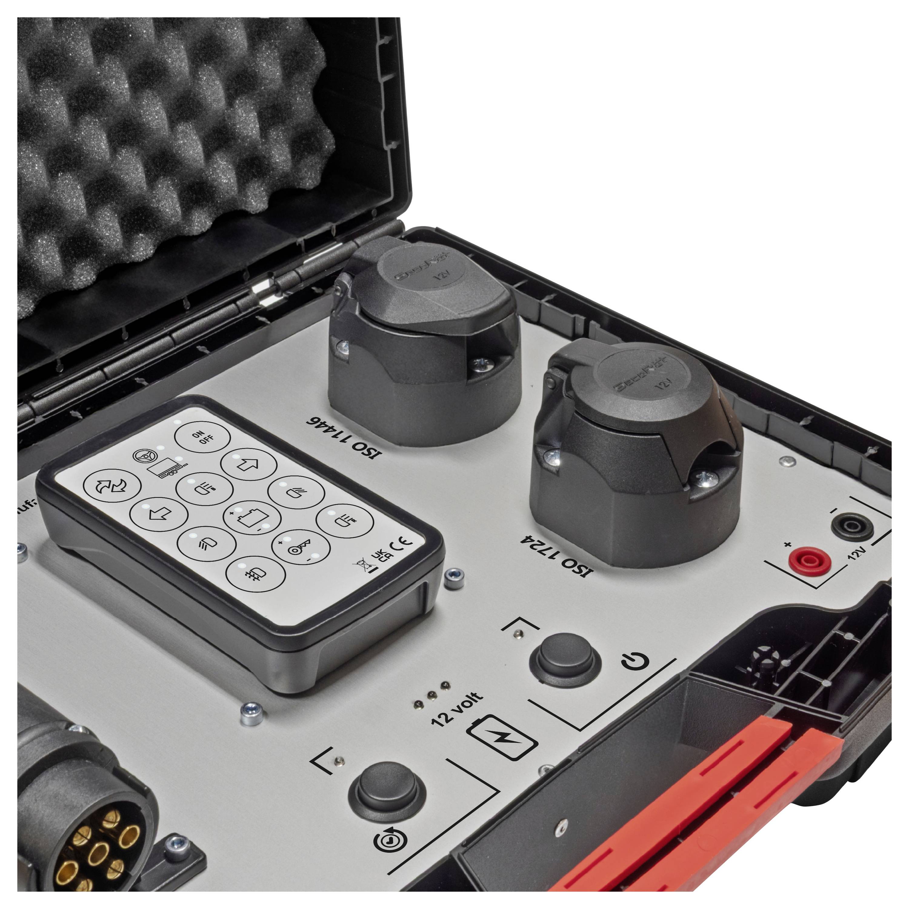 SecoRüt 70410 Wireless Control Case 12 Volt Testkoffer 7 & 13 polig per Funk Funk Anhängerprüfkoffer 12V Pole:7 & 13