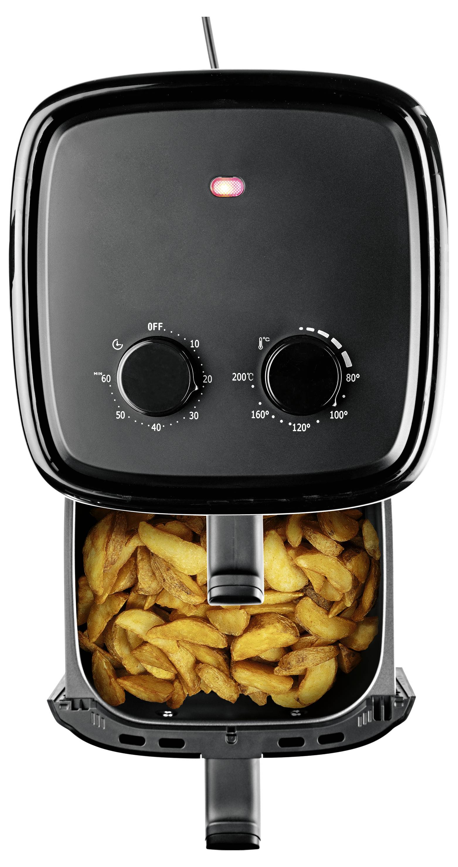 GourmetMaxx Heißluft-Fritteuse 3.2 1300W Timerfunktion, Temperaturvorwahl Schwarz