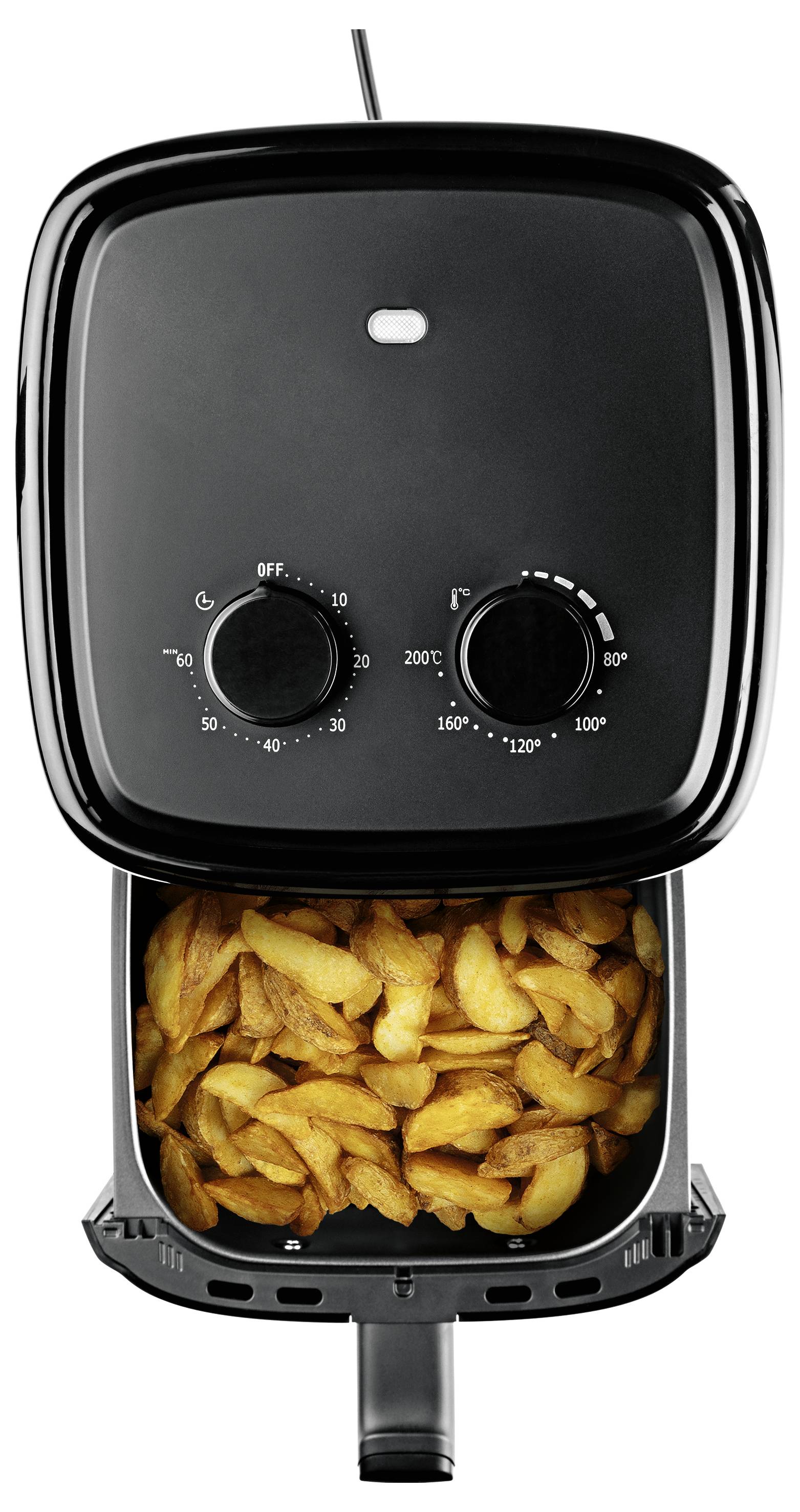 GourmetMaxx Heißluft-Fritteuse 3.2 1300W Timerfunktion, Temperaturvorwahl Schwarz