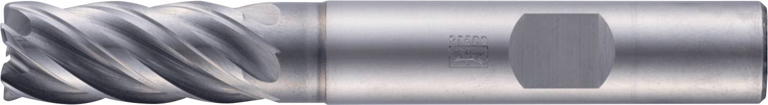 Ein Nahaufnahmebild eines silbernen, zylindrischen Metallbohrers mit Spiralrillen, der in der Bearbeitung zum Schneiden oder Formen von Materialien verwendet wird.