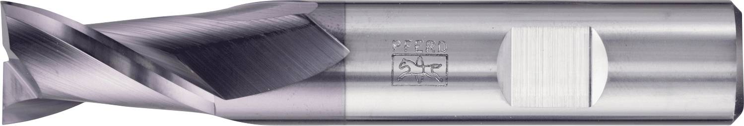 Ein Nahaufnahmebild eines industriellen Schneidwerkzeugs mit glänzender Metalloberfläche, das ein Spiraldesign und einen glatten zylindrischen Griff aufweist.