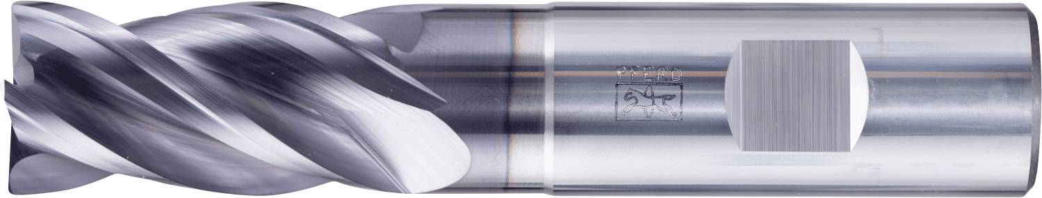 Eine Nahaufnahme eines metallfarbenen Bohrers mit spiralförmiger Nut, die seine polierte Oberfläche und komplexen Details hervorhebt.