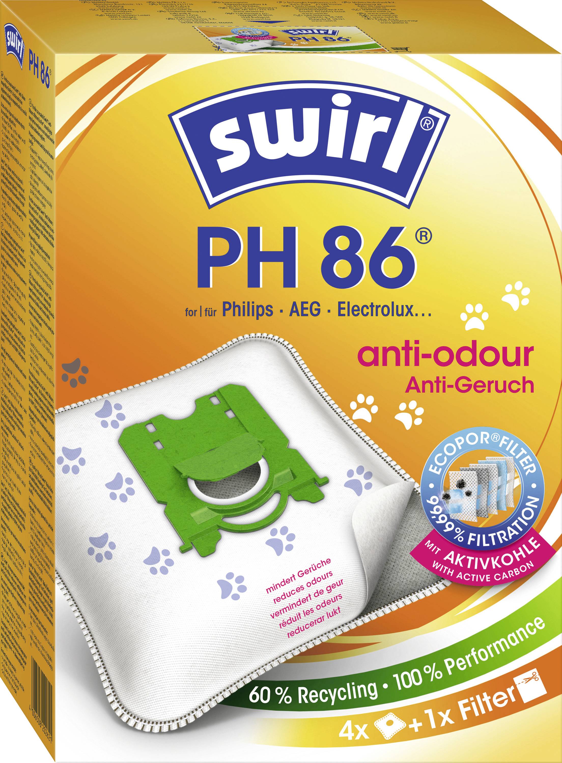 Swirl PH 86 EcoPor Anti Odour Staubsaugerbeutel 4 St.