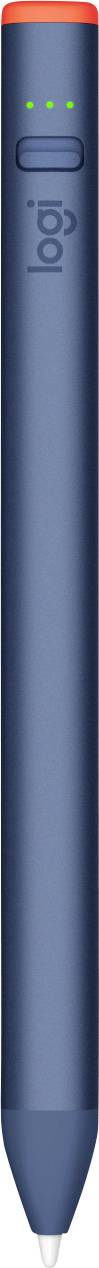 Ein blauer digitaler Stylus-Stift mit einer Lichtanzeige und Tasten an der Seite für Steuerungsfunktionen.