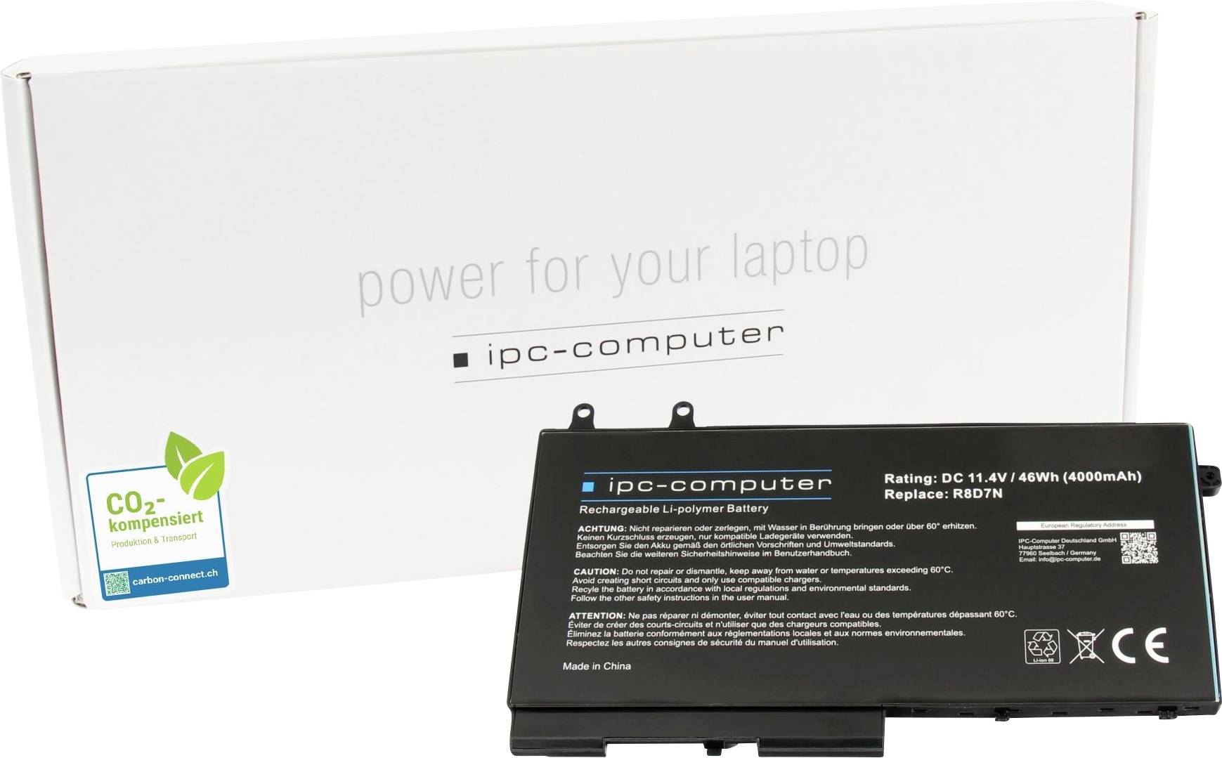 Ipc-computer Notebook-Akku Akku R8D7N REPLACE 11.40V 4000 mAh
