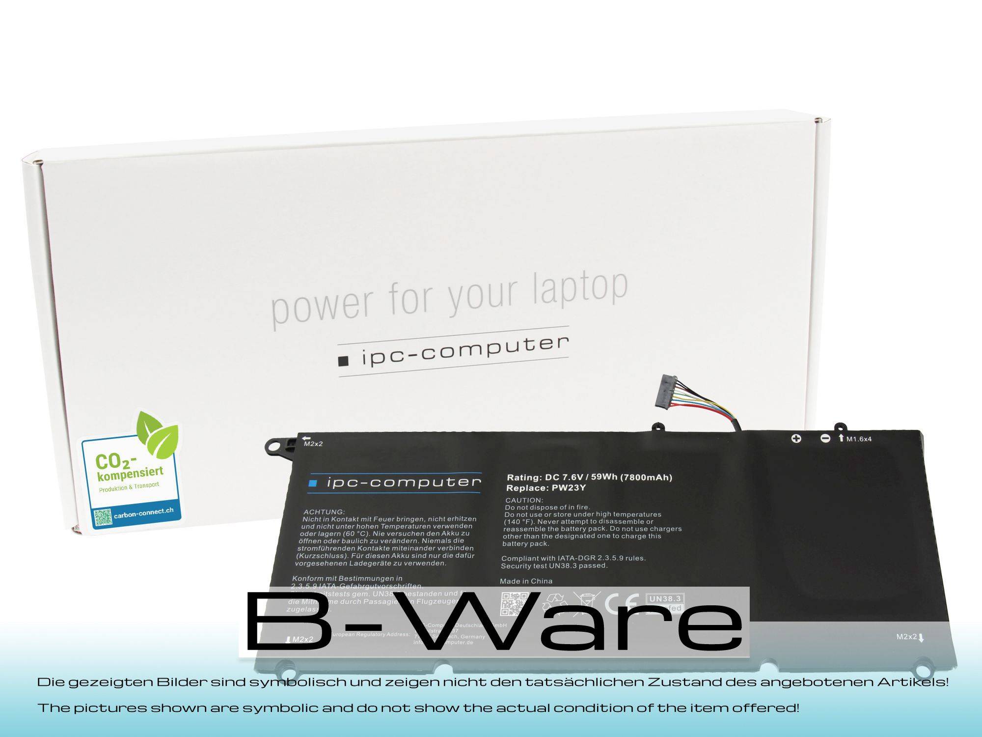 Ipc-computer Notebook-Akku Akku PW23Y REPLACE (B-Ware) 7.60V 7800 mAh