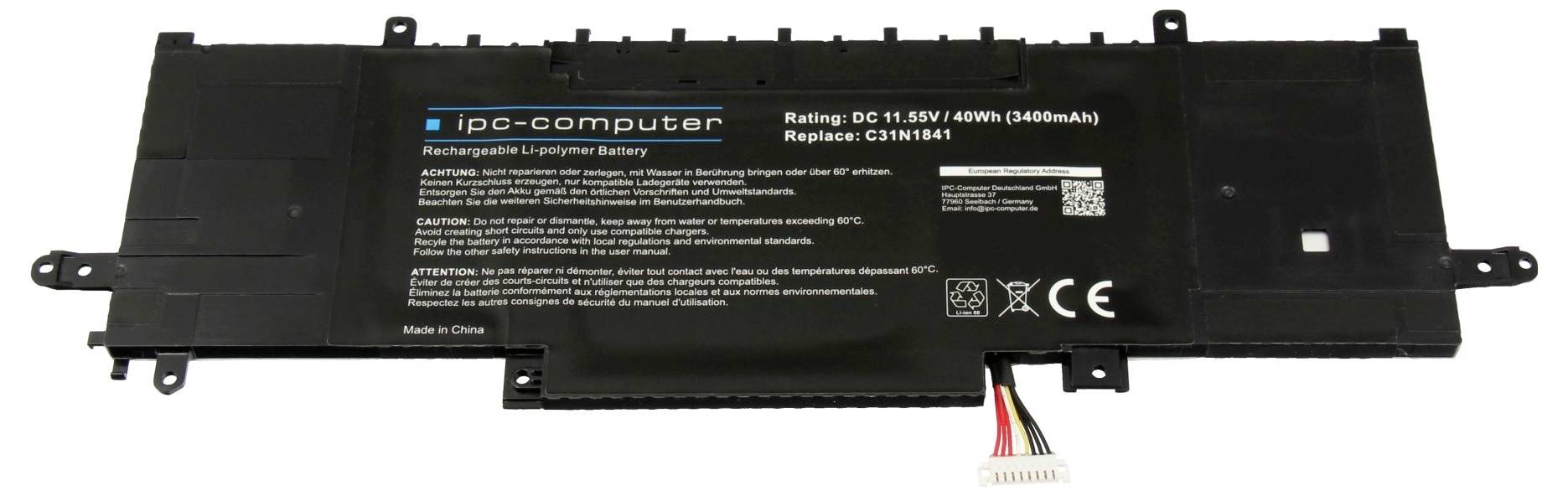 Ipc-computer Notebook-Akku Akku C31N1841 REPLACE 11.55V 3400 mAh