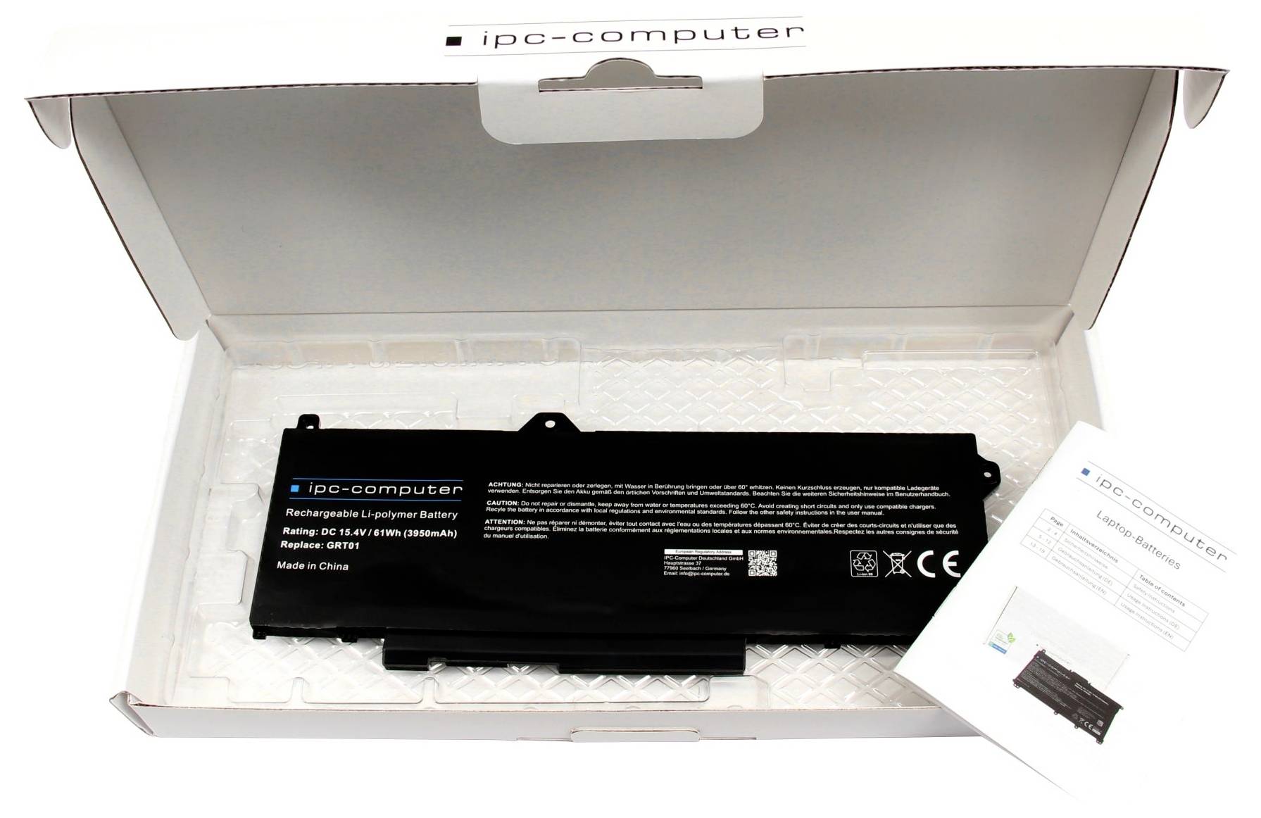 Ipc-computer Notebook-Akku Akku GRT01 REPLACE 15.40V 3950 mAh