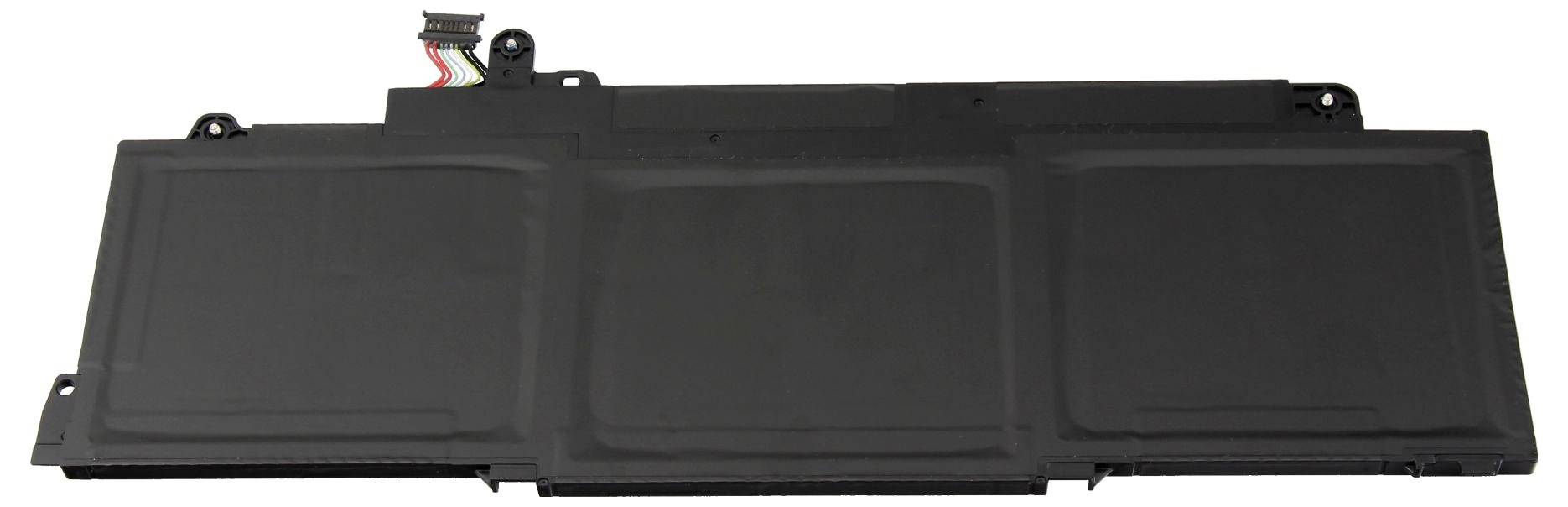 Ein Laptop-Akkupack mit drei Zellen und einem Anschluss mit vier Drähten, der zum Stromversorgen tragbarer Computer verwendet wird.