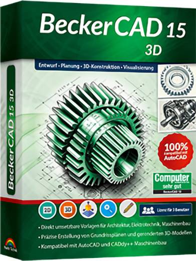 Markt & Technik 81494 BeckerCAD 15 -3D Jahreslizenz, 3 Lizenzen Windows CAD-Software