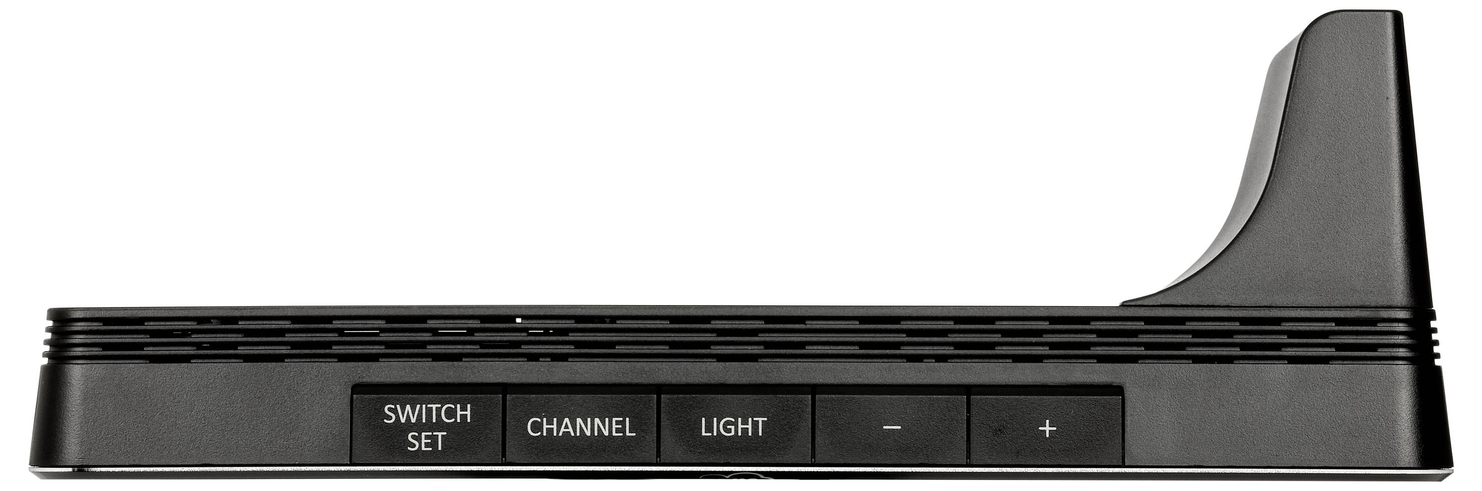 Ein schwarzes elektronisches Gerät mit Tasten, die mit 